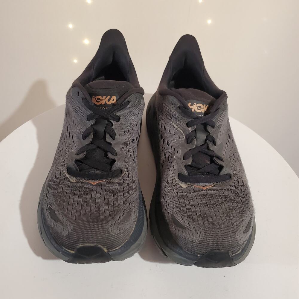 Hoka One One Black and Orange Athletic Shoes - Picture 2 of 11